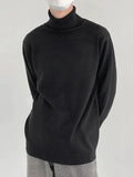 Mens Solid High Neck Casual Knit T-Shirt SKUK40027