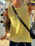 Mens Mesh See Through Crew Neck Vest SKUK49604