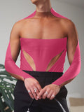 Mens Mesh Patchwork See Through Bodysuit SKUK48096