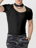 Mens Mesh Slightly Sheer Short Sleeve T-Shirt SKUK65701