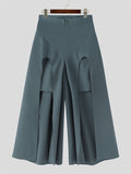 Mens Solid Layered Split Wide Leg Pants SKUJ95023