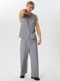 Mens Asymmetrical Front Sleeveless Two-Piece Suits SKUK58611