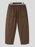 Mens Solid Faux Flap Pocket Cropped Pants SKUK12430