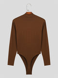 Mens Cutout Half-Collar Long Sleeve Bodysuit SKUK39269