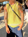 Mens Mesh See Through Crew Neck Vest SKUK49604