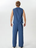 Mens Asymmetrical Front Sleeveless Two-Piece Suits SKUK58611