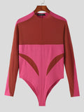 Mens Mesh Patchwork See Through Bodysuit SKUK48096
