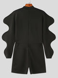 Mens Solid High Neck Gigot Sleeve Jumpsuit SKUJ93867