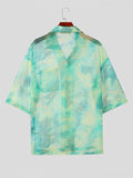 Mens Tie-Dye Chiffon Half-Sleeve Shirt SKUK66758