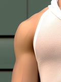 Mens Mesh See Through Sleeveless Hooded Vest SKUK48144