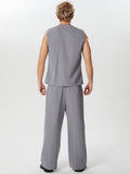 Mens Asymmetrical Front Sleeveless Two-Piece Suits SKUK58611