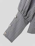 Mens Plaid Metal Button Long Sleeve Shirt SKUK41074