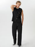 Mens Asymmetrical Front Sleeveless Two-Piece Suits SKUK58611